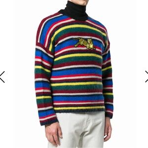 Kenzo Striped Tiger Patch Sweater. Multicolor size Medium loose fit